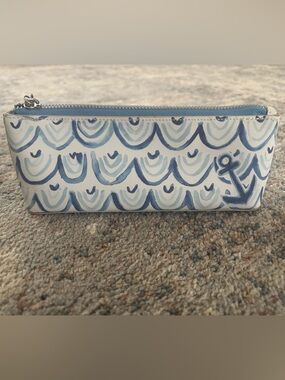 Brighton Blue & White Nautical Anchor Pencil Case